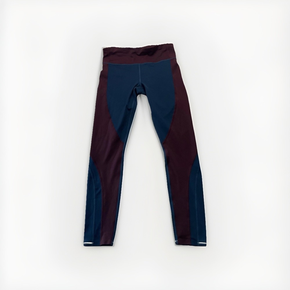 Athleta Tight Legging Womens S High Rise Athletic Training Maroon Navy Small